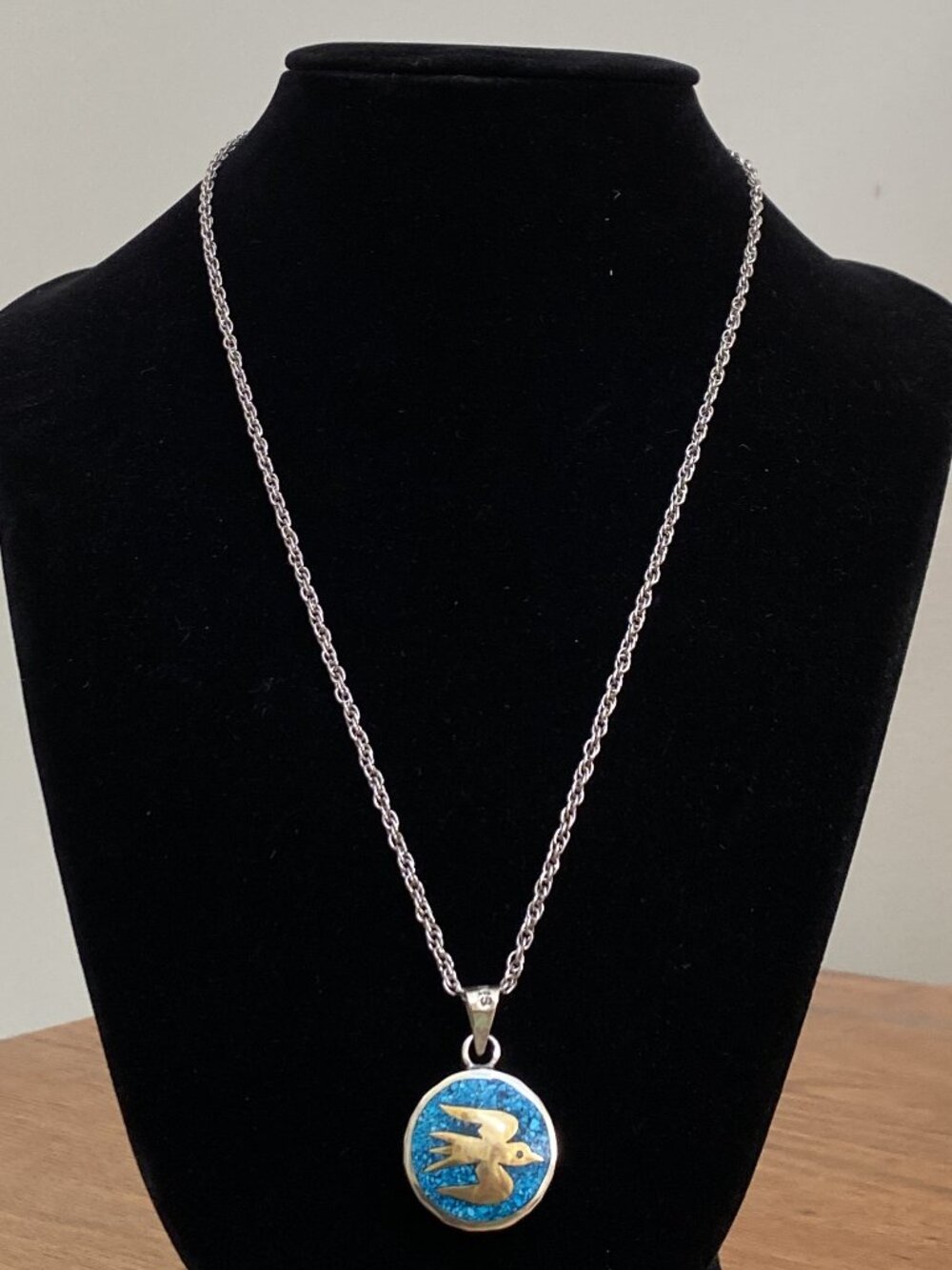 Vintage Sterling Silver Reversible Turquoise Pendant – Thunderbird & Mask Motif